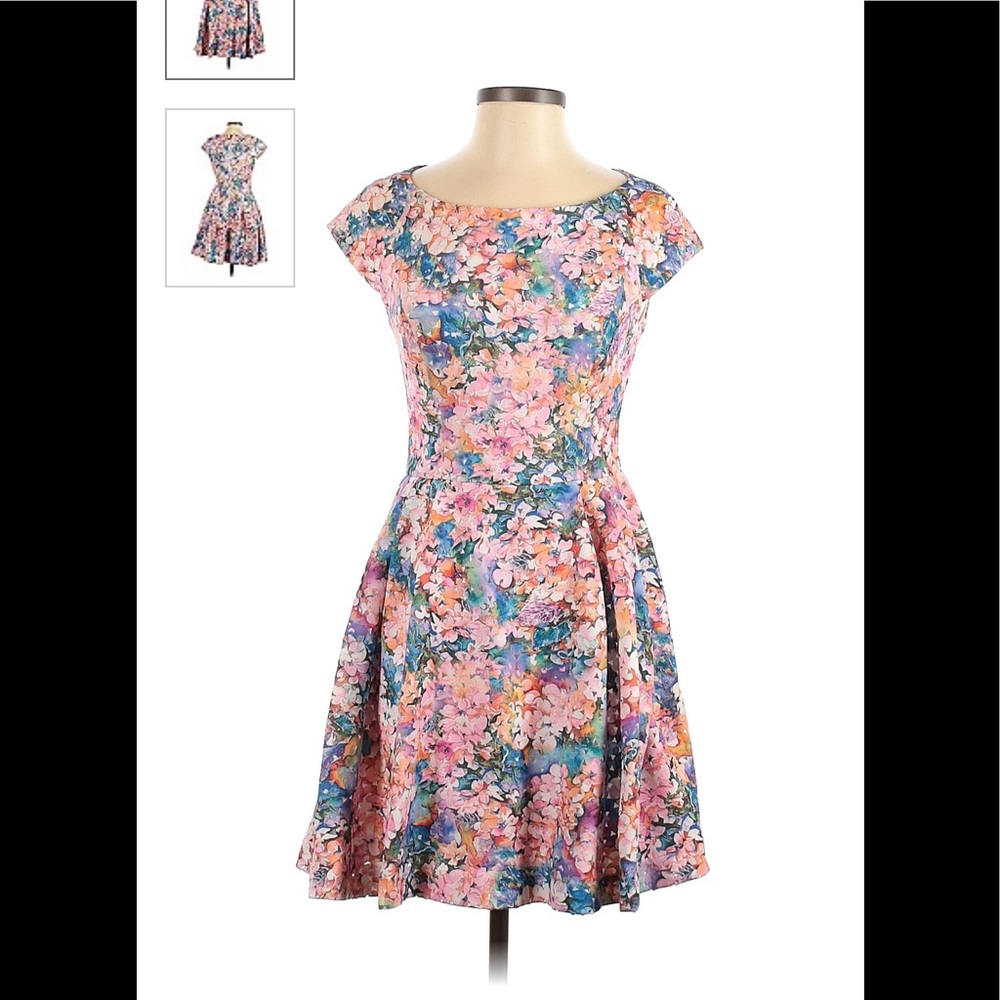 Betsey Johnson floral cap sleeve dress